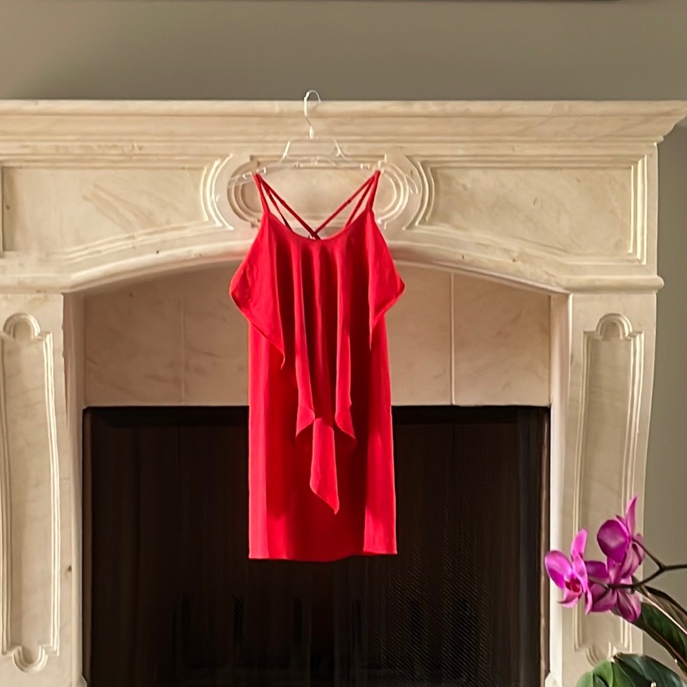 Red flowy dress